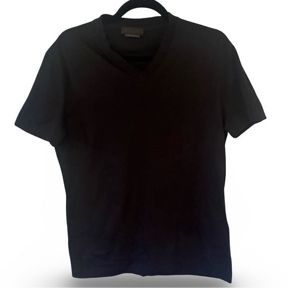 Prada Black Short Sleeve Tee triangle Prada logo back. Sz: M - Picture 2 of 5